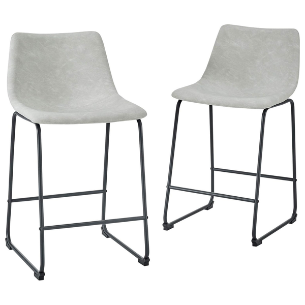 Set of 2 Walker Edison Douglas Urban Industrial Armless Counter Chairs