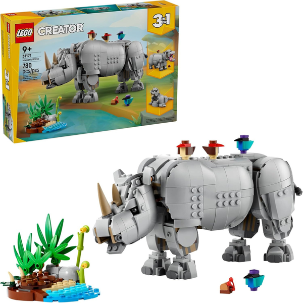 LEGO Creator 3 in 1 Wild Animals: Majestic Rhino with Birds (31171)