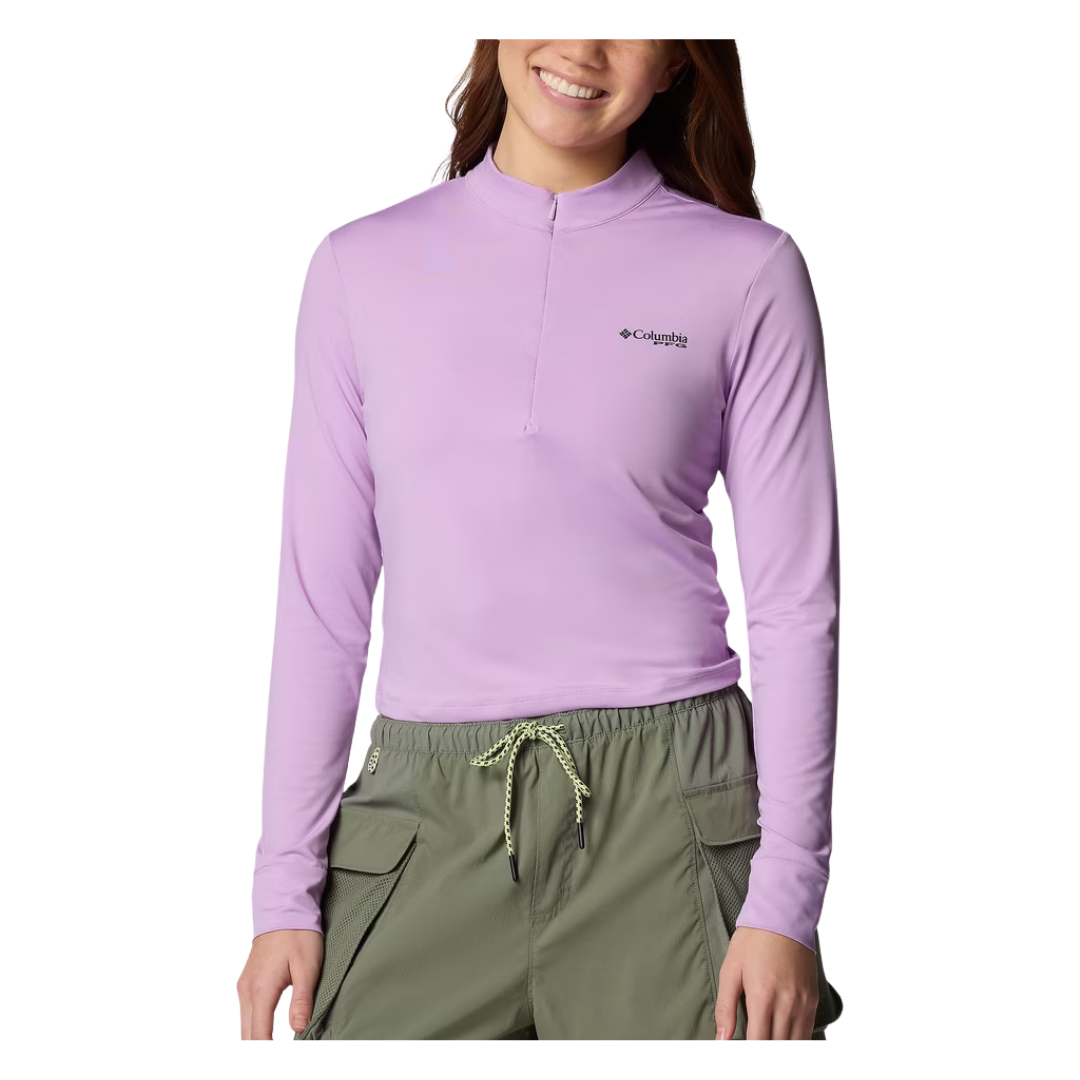 Columbia Women's PFG Open Water Cropped Quarter Zip Shirt