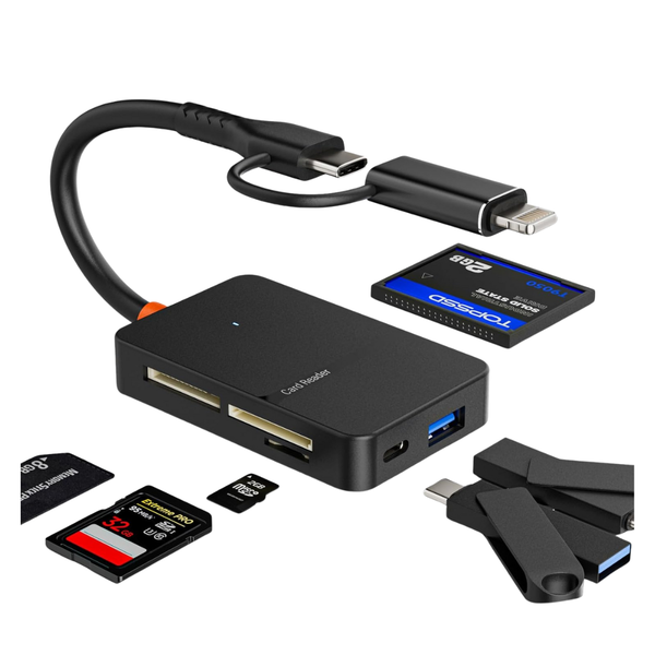 6-in-1 USB 3.0 & Lightning To SD Micro Card Reader Adapter