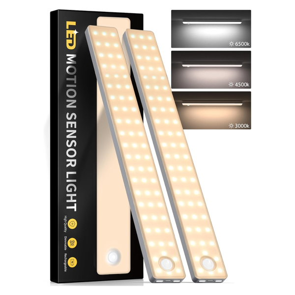 2-Pack Motion Sensor Under Cabinet LED Lights