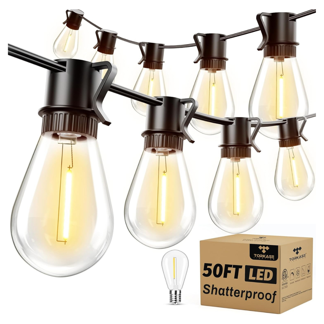 50-Ft Outdoor 16 Shatterproof Bulbs LED String Lights
