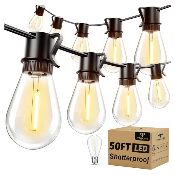 50-Ft Outdoor 16 Shatterproof Bulbs LED String Lights