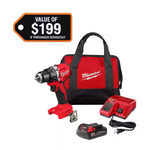 Milwaukee M18 18V Lithium-Ion 1/2" Compact Drill Driver W/ Battery, Charger & Tool Bag