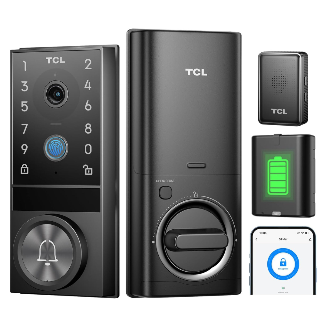 TCL D1 Max 3-in-1 Security Video WiFi Smart Lock W/ App Control