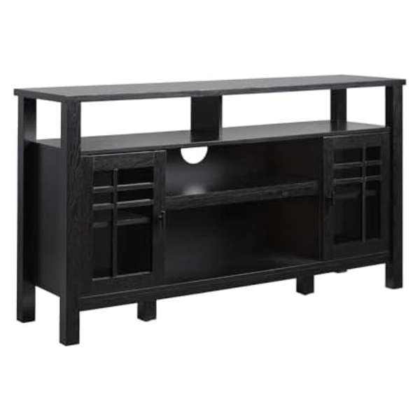 58" Walker Edison Glass Door Storage Sideboard With Adjustable Shelf