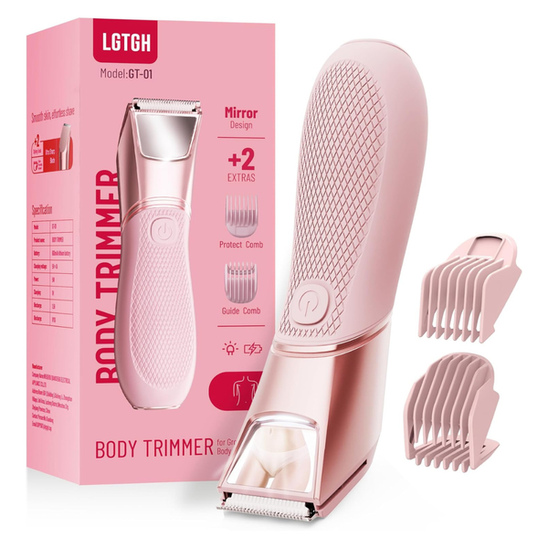 Women's IPX7 Waterproof Bikini Trimmer With Mirror & LED Light