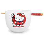 20-Oz Ceramic Silver Buffalo Hello Kitty Ramen Noodle Bowl W/ Chopsticks