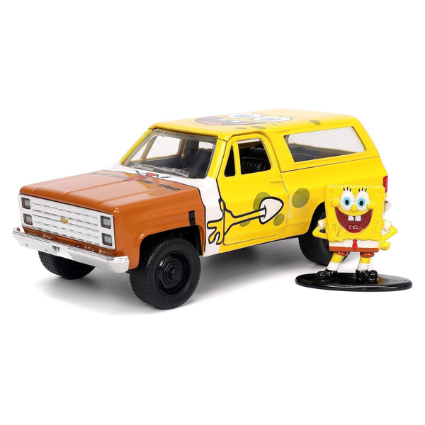 Jada 1980 Chevy Blazer K5 Die-cast Car & 1.65" Spongebob Figure