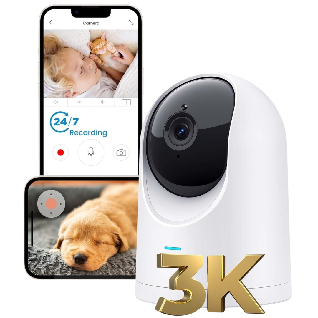 Wireless 3K 5MP Baby Monitor Security Camera With Phone App (2 Colors)