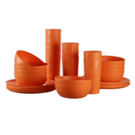 30-Piece Mainstays Plastic Etched Halloween Dinnerware Set (Pumpkins)