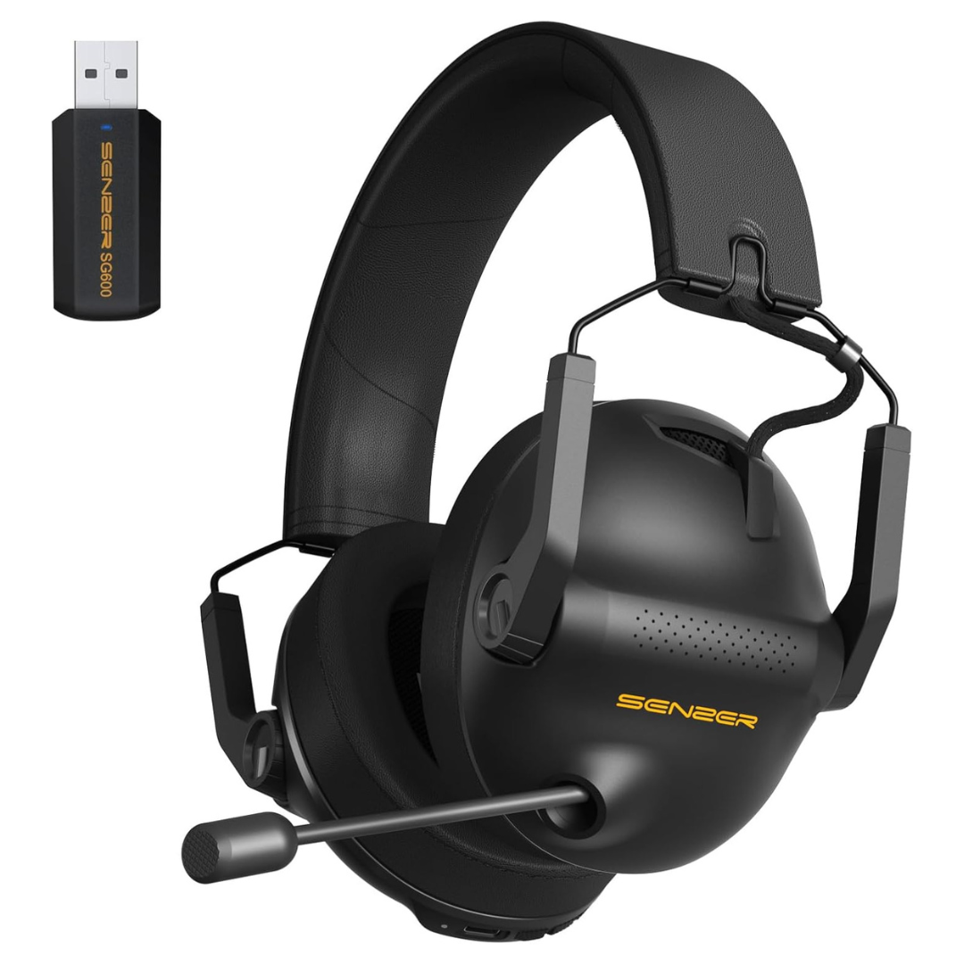 SENZER Wireless Noise Canceling Gaming Headset W/ Microphone