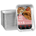 40-Pack Disposable Aluminum Foil Drip Tray