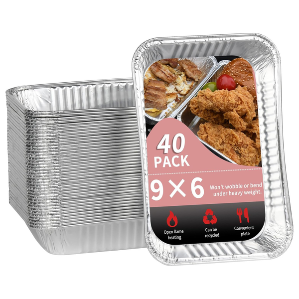 40-Pack Disposable Aluminum Foil Drip Tray
