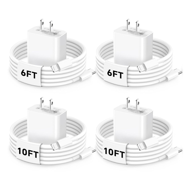 4-Pack 20W PD USB C Fast Charger Block
