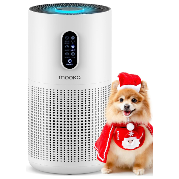 MOOKA HEPA Air Purifier With Night Light For Rooms Up To 1500 Sq Ft