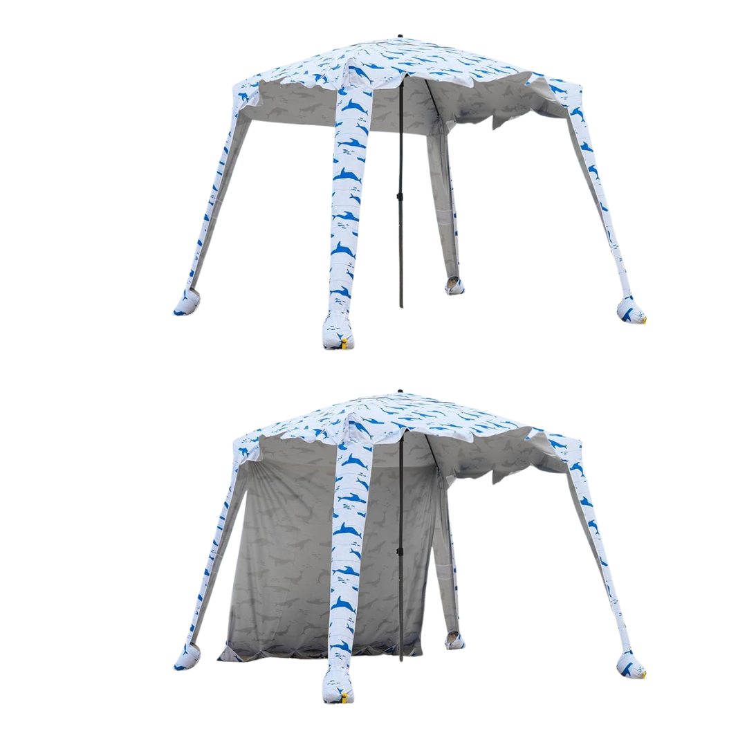 6-Ft UPF 100+ UV Protection Beach Umbrella With Sunshade Curtain