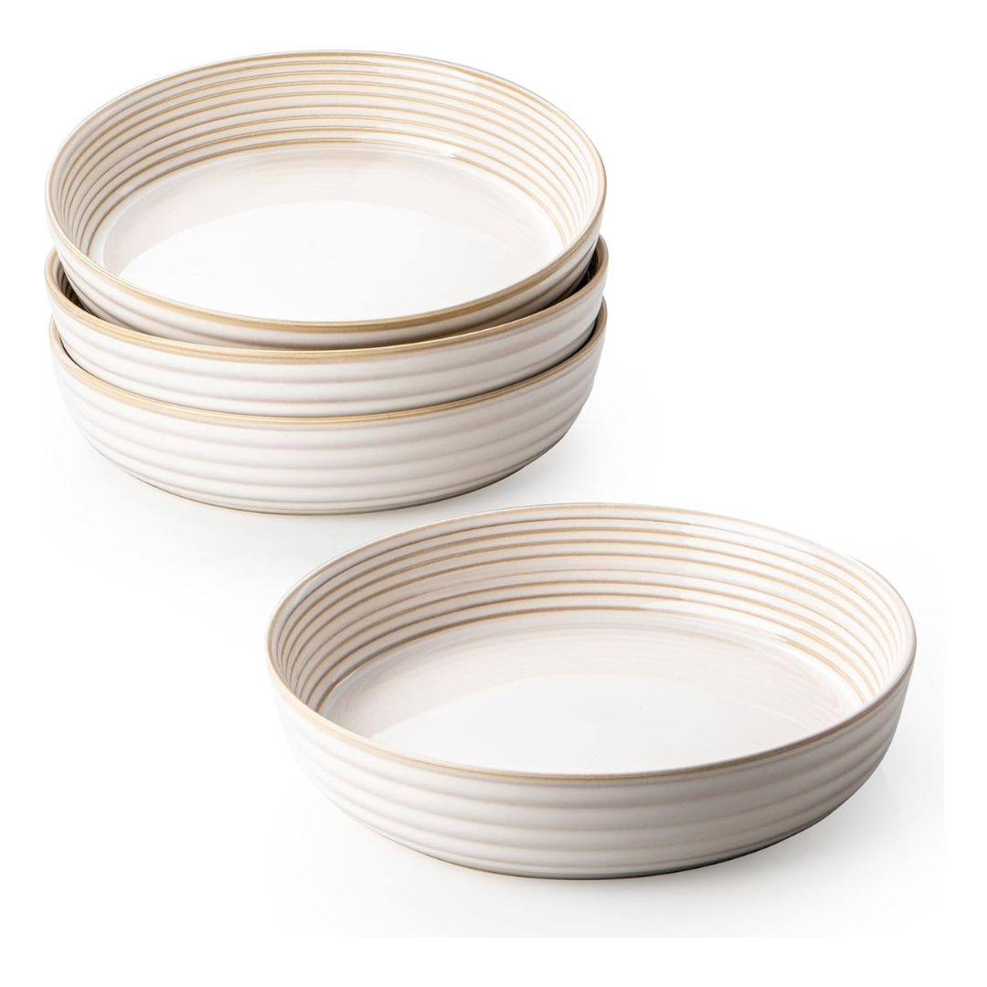 Set of 4 Seyatoo 8" Ceramic Dinner Plates & Bowls