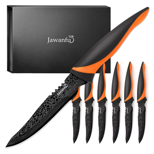 Set of 6 Jawanfu Razor-Sharp Non-Serrated Steak Knives