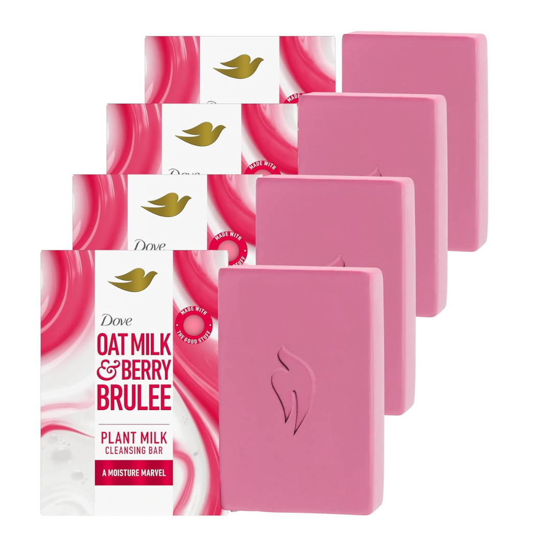 4-Count Dove Oatmilk & Berry Brulee Plant Milk Cleansing Bar Soap (5-oz each)
