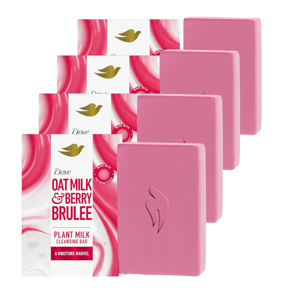 4-Count Dove Oatmilk & Berry Brulee Plant Milk Cleansing Bar Soap (5-oz each)