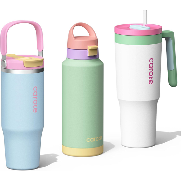 3-Pack Carote Insulated Stainless Steel Water Bottles (32/32/40 Oz)