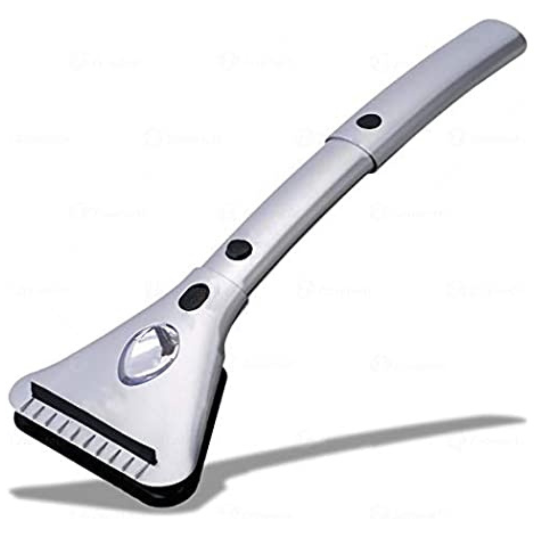 Zone Tech 15.8ft Extendable Heated Ice Scraper with LED Light