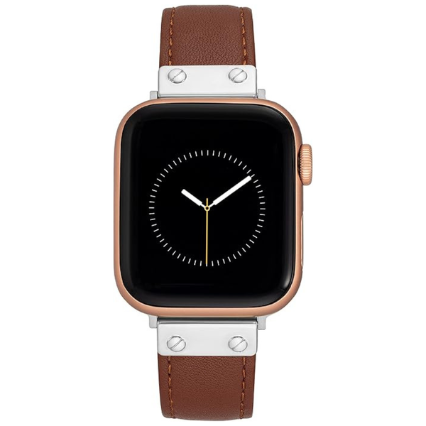 Anne Klein Leather Replacement Adjustable Apple Watch Band