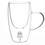 Way to Celebrate Coffee Glass Mug Ghost