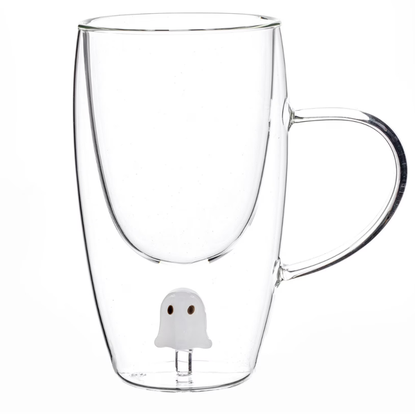 Way to Celebrate Coffee Glass Mug Ghost