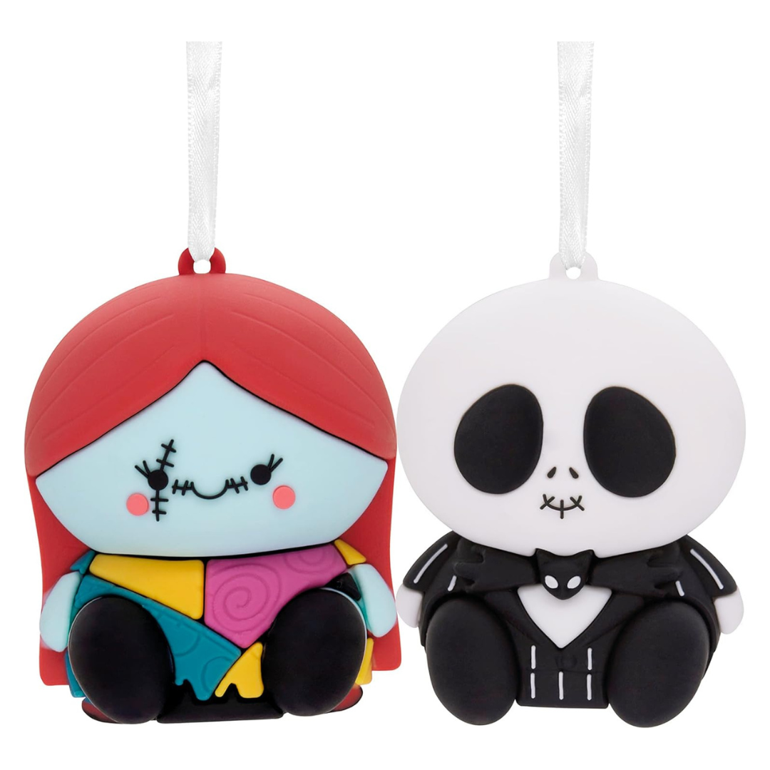 Set Of 2 Hallmark Jack And Sally Magnetic Ornaments