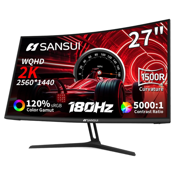 27" SANSUI ES-G27C1Q Curved WQHD 180Hz 1ms HDR Gaming Monitor
