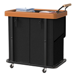 50-Gal 2-Section Leather Patchwork Laundry Hamper With Lid & Handle