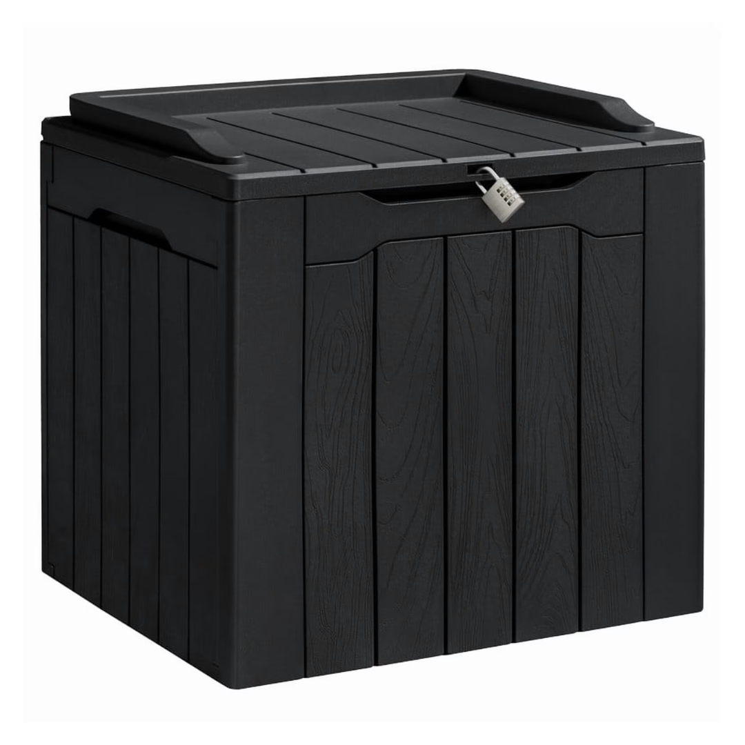 Homall 31 Gallon Outdoor Deck Box In Resin With Seat (Black)