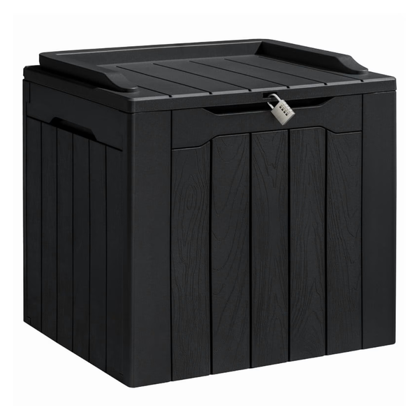 Homall 31 Gallon Outdoor Deck Box In Resin With Seat (Black)