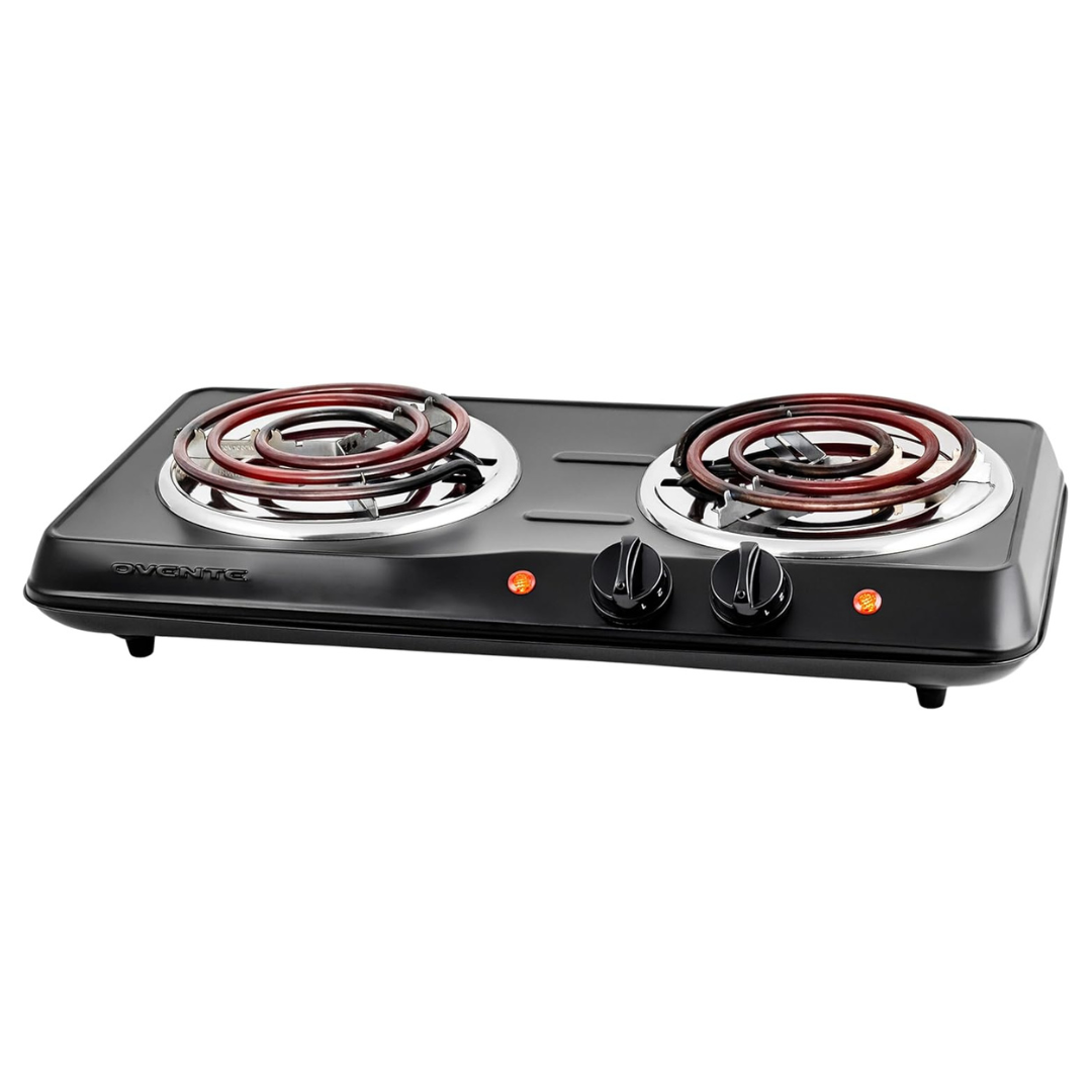Ovente 1700W Cooktop Electric Countertop Double Burner