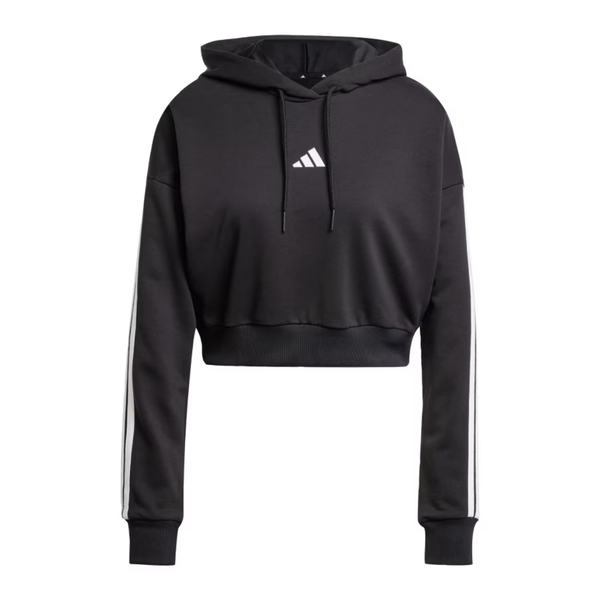 adidas Women's 3-Stripes French Terry Cropped Hoodie