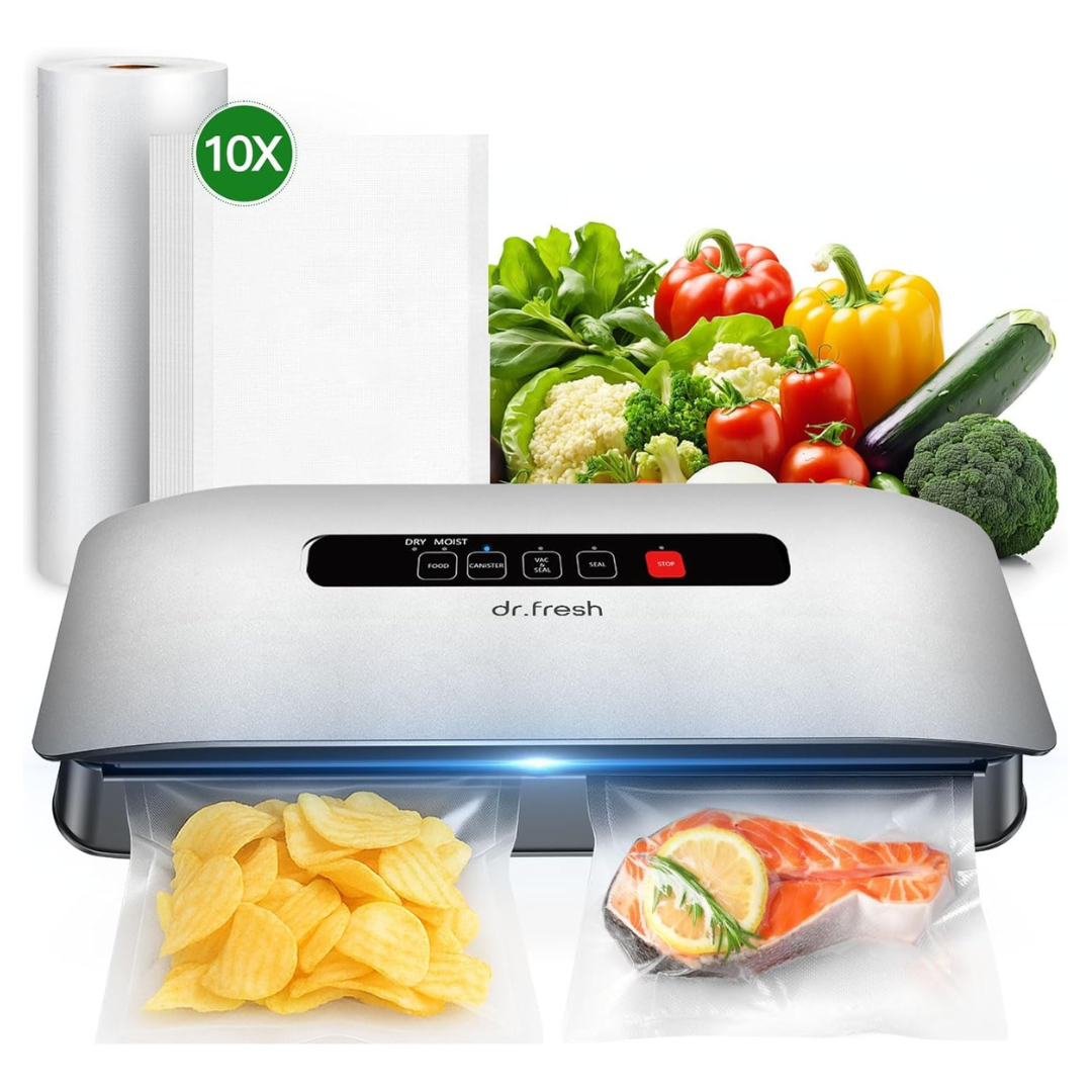 8-In-1 Vacuum Sealer Machine With Built-In Cutter & Vacuum Bags