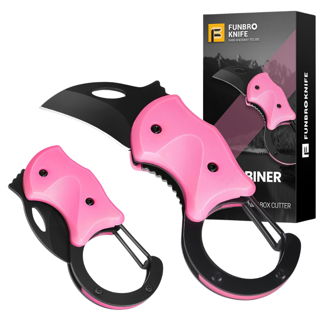 1.34" Box Cutter Pink Keychain Pocket Knife