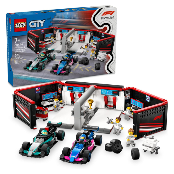 678-Piece LEGO City: Formula 1 F1 Garage & Mercedes-AMG & Alpine Cars