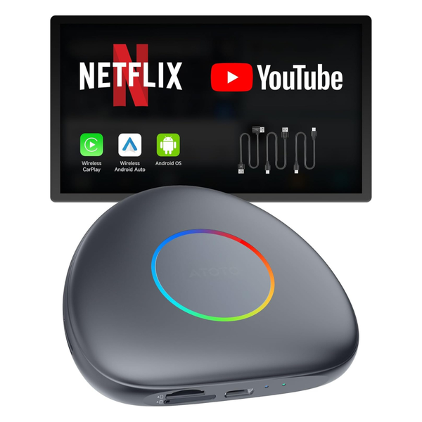 Atotomove Wireless CarPlay Android 13 AI Box 4G+64G Streaming Adapter