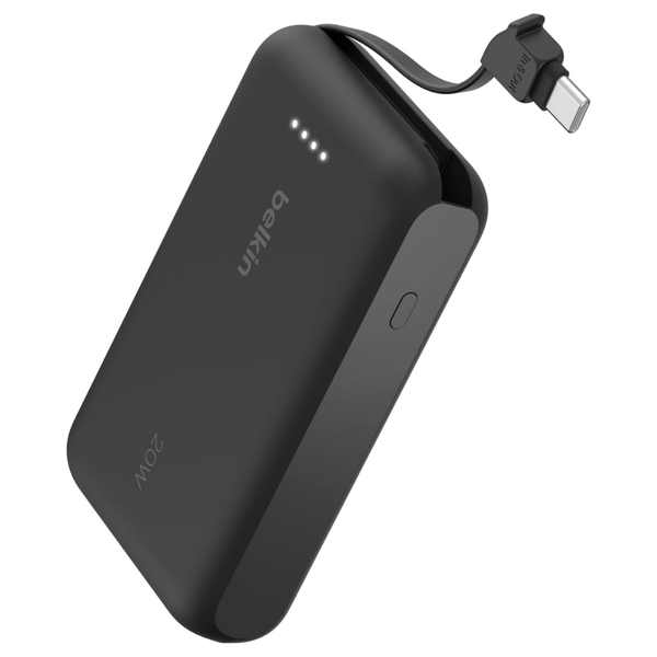 10000mAh Belkin 20W Portable Power Bank W/Built-In USB-C Cable