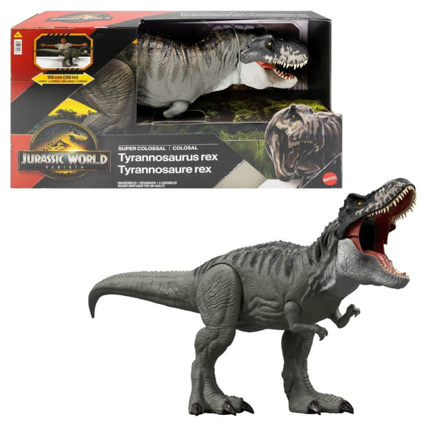 Mattel Jurassic World Rebirth Super Colossal Tyrannosaurus Rex Action Figure