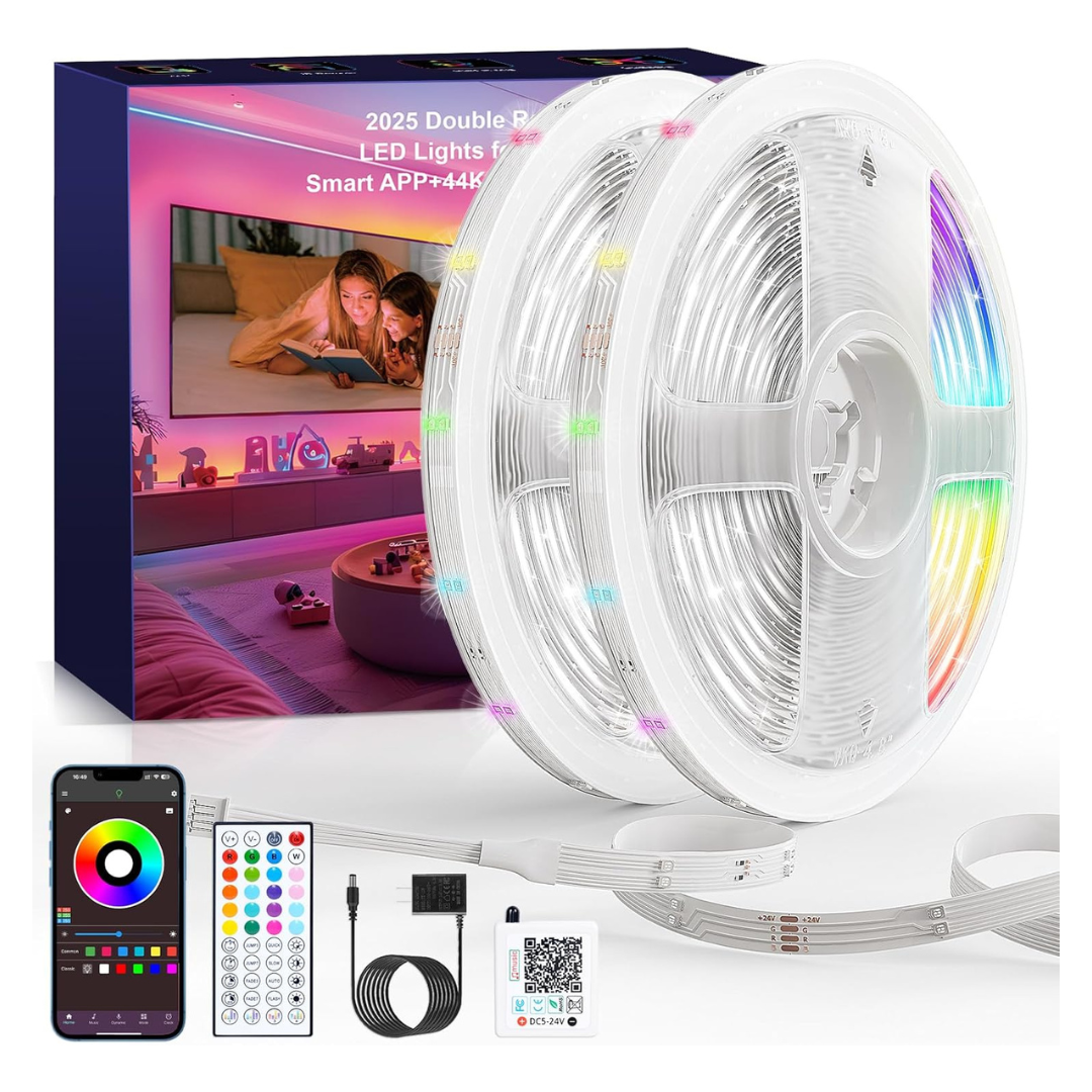 2 Rolls of 50-Ft Color Changing LED Strip Lights