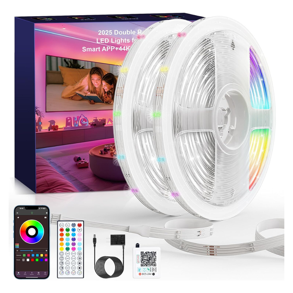 2 Rolls of 50-Ft Color Changing LED Strip Lights