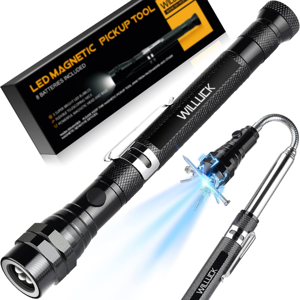 WILLUCK Magnetic Pickup Tool with LED Lights & Flexible Shaft