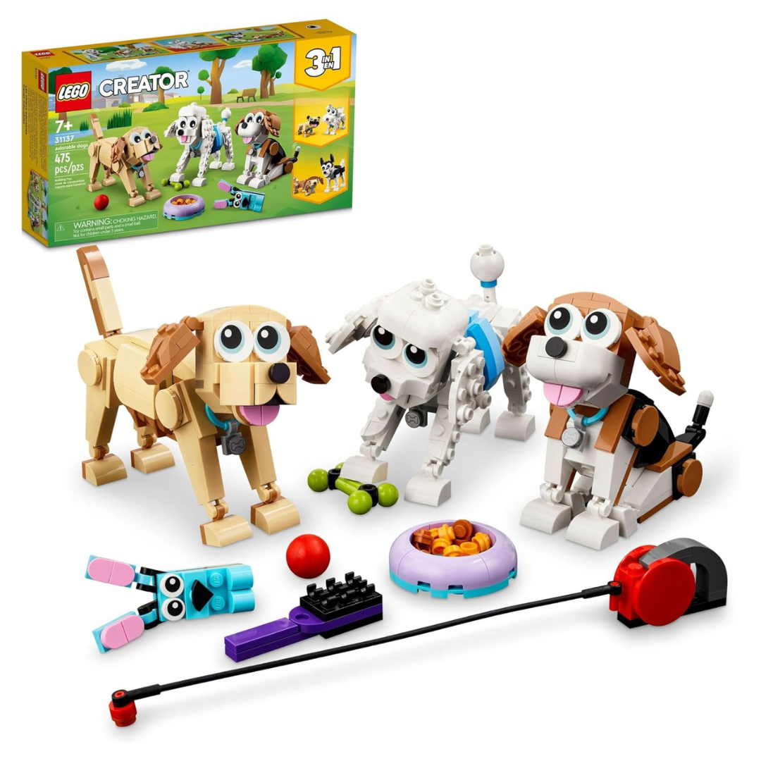 475-Piece LEGO Creator 3-in-1 Adorable Dogs Building Toys Set (31137)