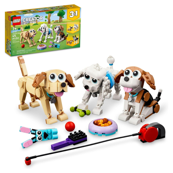 475-Piece LEGO Creator 3-in-1 Adorable Dogs Building Toys Set (31137)