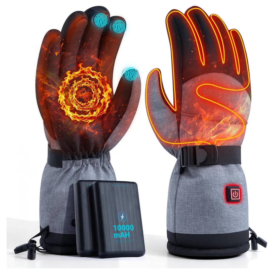 10000mAh Touchscreen Rechargeable Unisex Heated Gloves