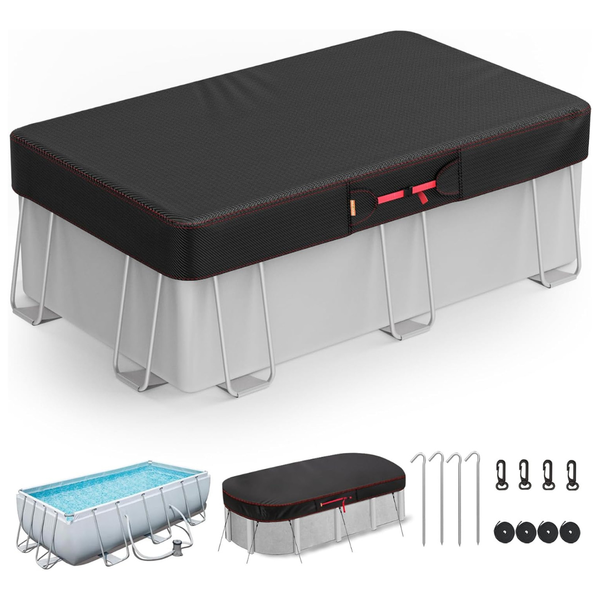 12' x 18' Dustproof Rectangular Pool Cover with Accessories